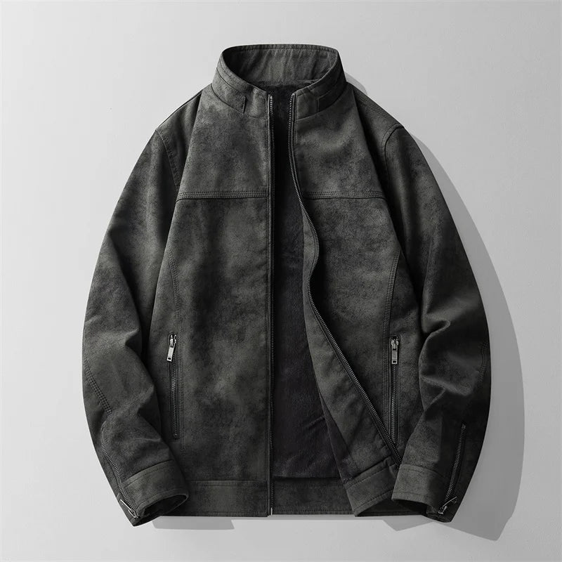 Washed Faux Leather Jacket