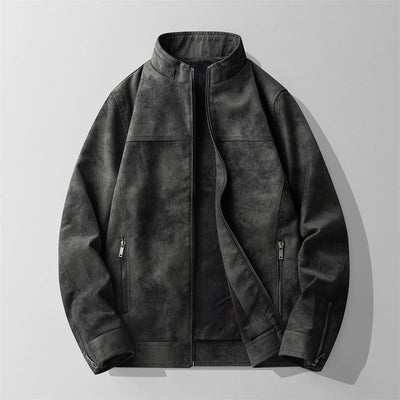 Washed Faux Leather Jacket