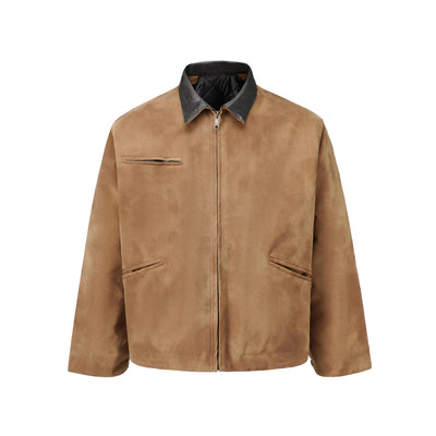 Faux Suede Zip Harrington Jacket