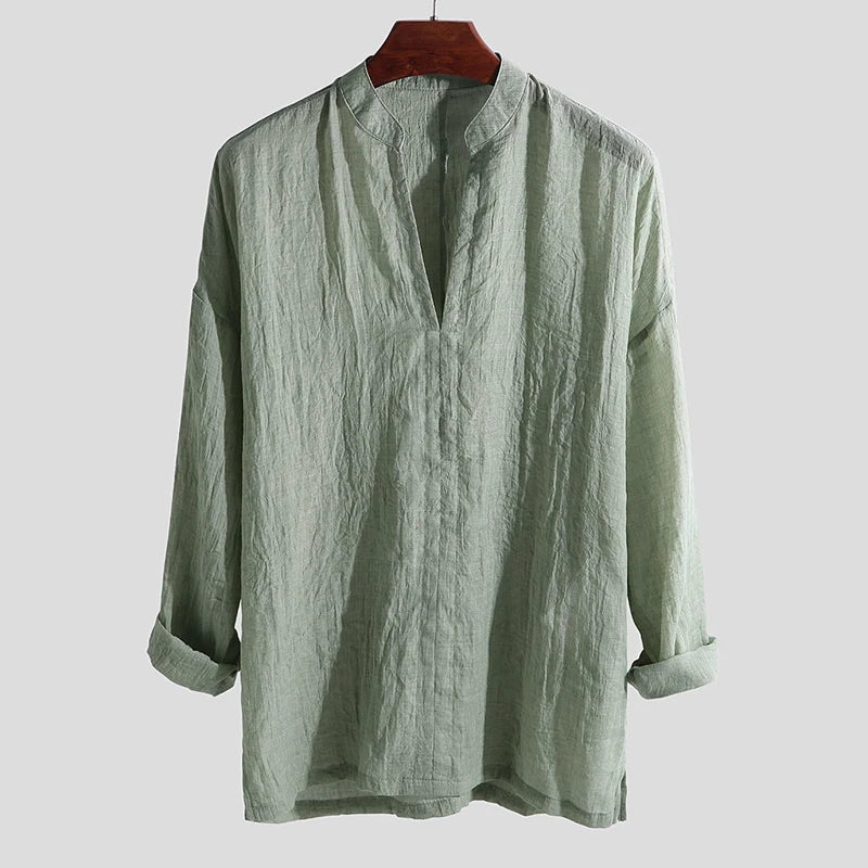 Loose Fit Linen Blend Shirt
