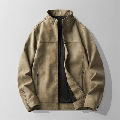 Washed Faux Leather Jacket