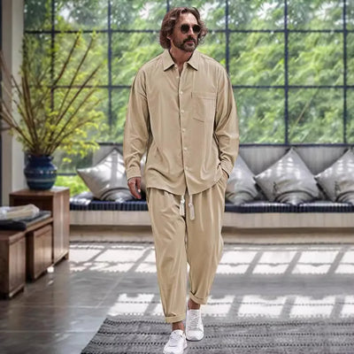 Draped Long Sleeve Lounge Set