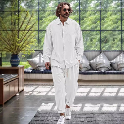Draped Long Sleeve Lounge Set