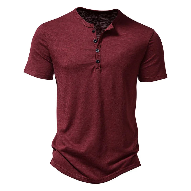 Minimalist Cotton Henley Shirt
